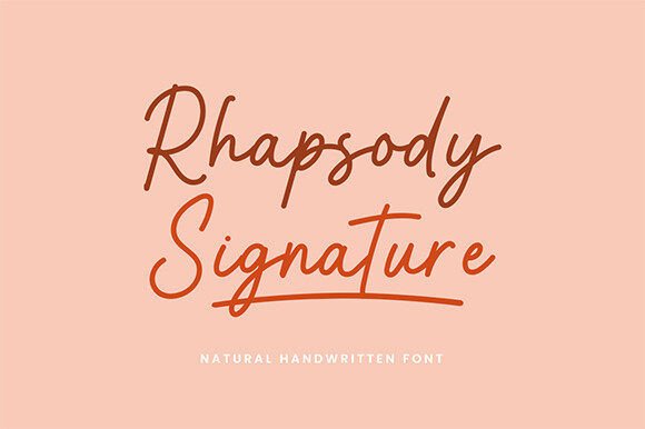 Rhapsody Signature Font for Creative Projects